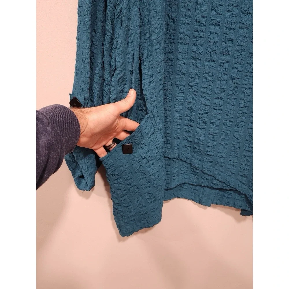 Ali Miles NWT Woman's 3xl Pockets‎ Tunic Blouse Turquoise